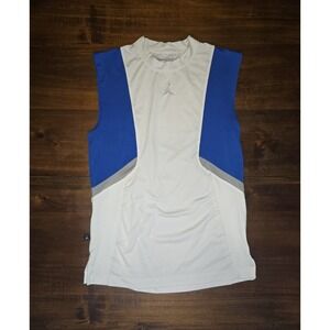 Jordan Training Dri Fit Sleeveless‎ Shirt Mens Small Y2K White/Blue/Gray Air